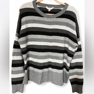 Time and Tru Heather Gray and Charcoal Striped Sweater Size XL
